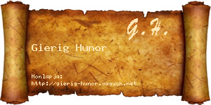 Gierig Hunor névjegykártya